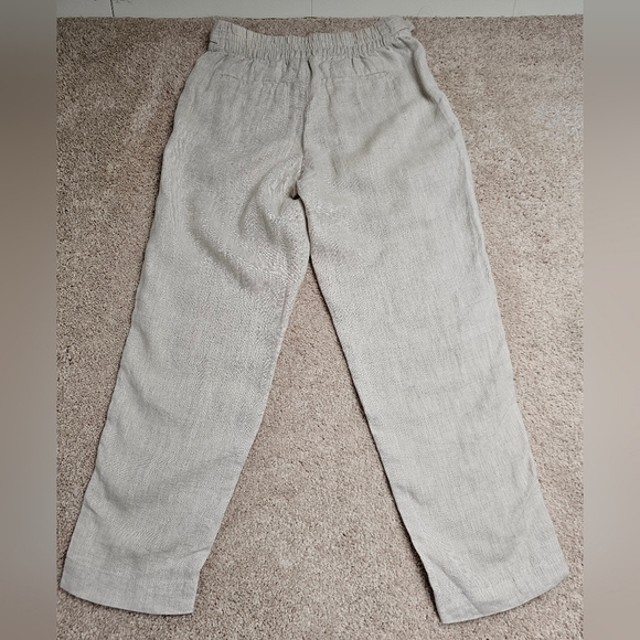Athleta Voyager Linen Pant Khaki Womens Size 8 Undyed Beige Beach Coastal Comfy - Picture 7 of 8